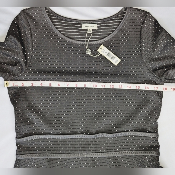 NWT Max Studio Women's A line Polka Dot Dress, Black White, Sz Large - Picture 11 of 11